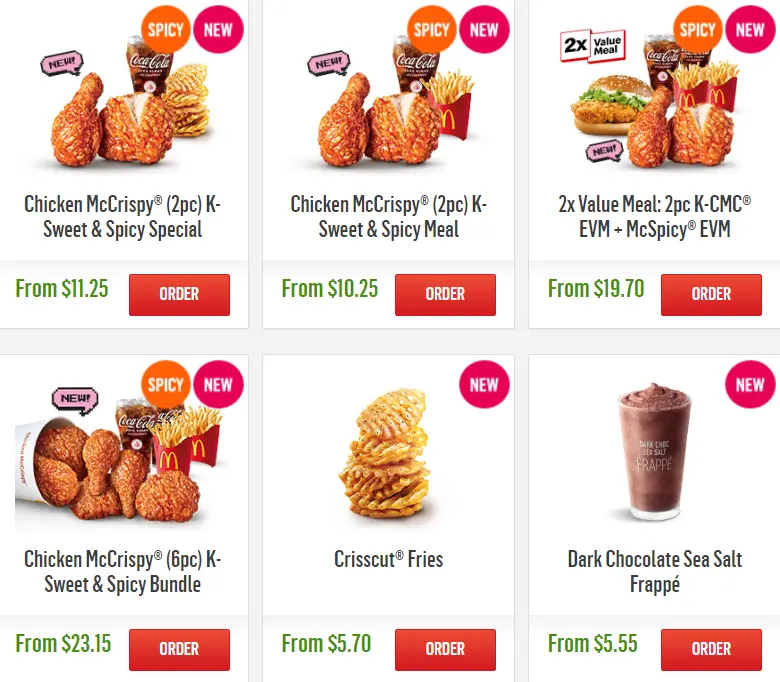 MCDONALD’S MENU PRICES SINGAPORE & UPDATED 2025